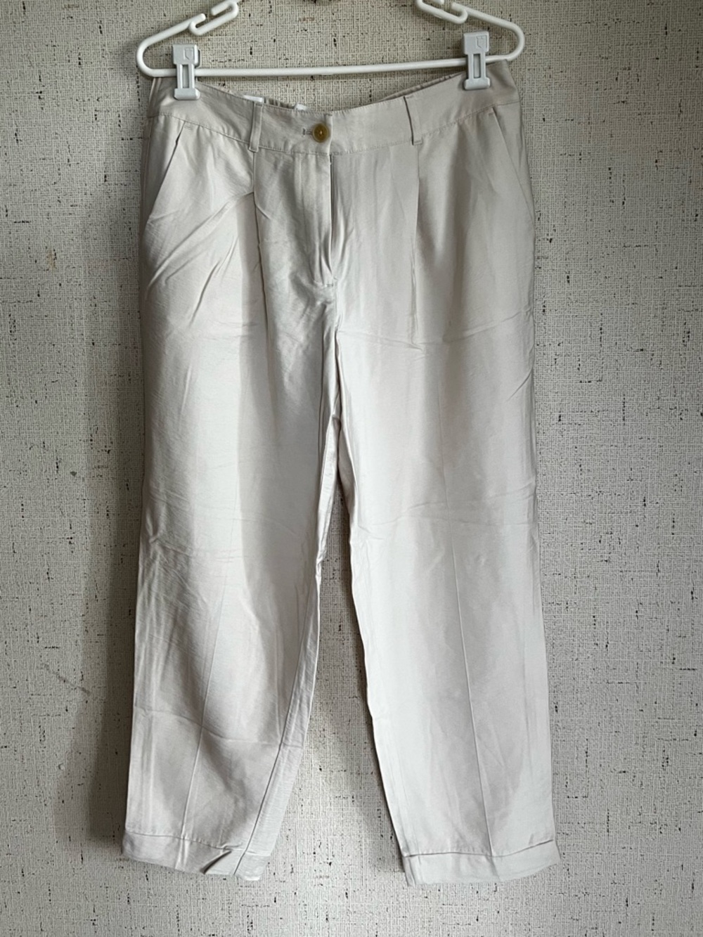 LOFT Outlet Light Beige Tapered-Leg Pants